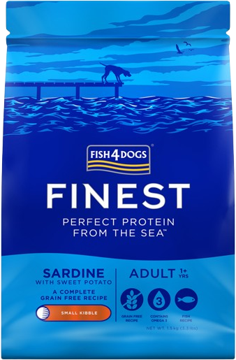 Fish4Dogs Granule malé pro dospělé psy Finest sardinka se sladkými bramborami 1.5 kg