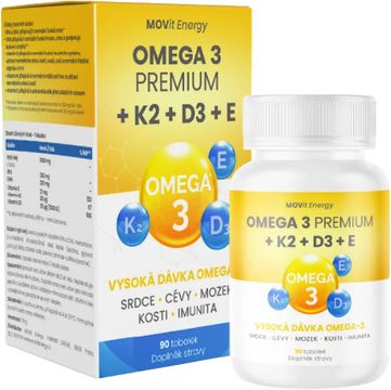 MOVit Energy Omega 3 Premium+K2+D3+E 90 tobolek