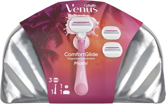 Gillette Venus Comfortglide Festival dámská dárková taška: holicí strojek + 2 hlavice + toaletní taška