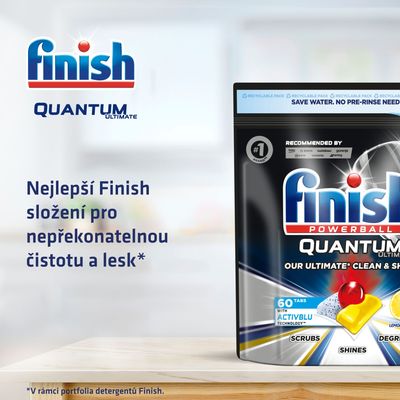 Finish Quantum Ultimate Lemon Sparkle Kapsle do myčky nádobí 60 ks
