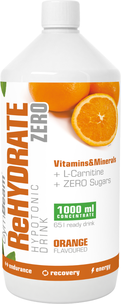 GymBeam Iontový nápoj ReHydrate ZERO pomeranč 1000 ml