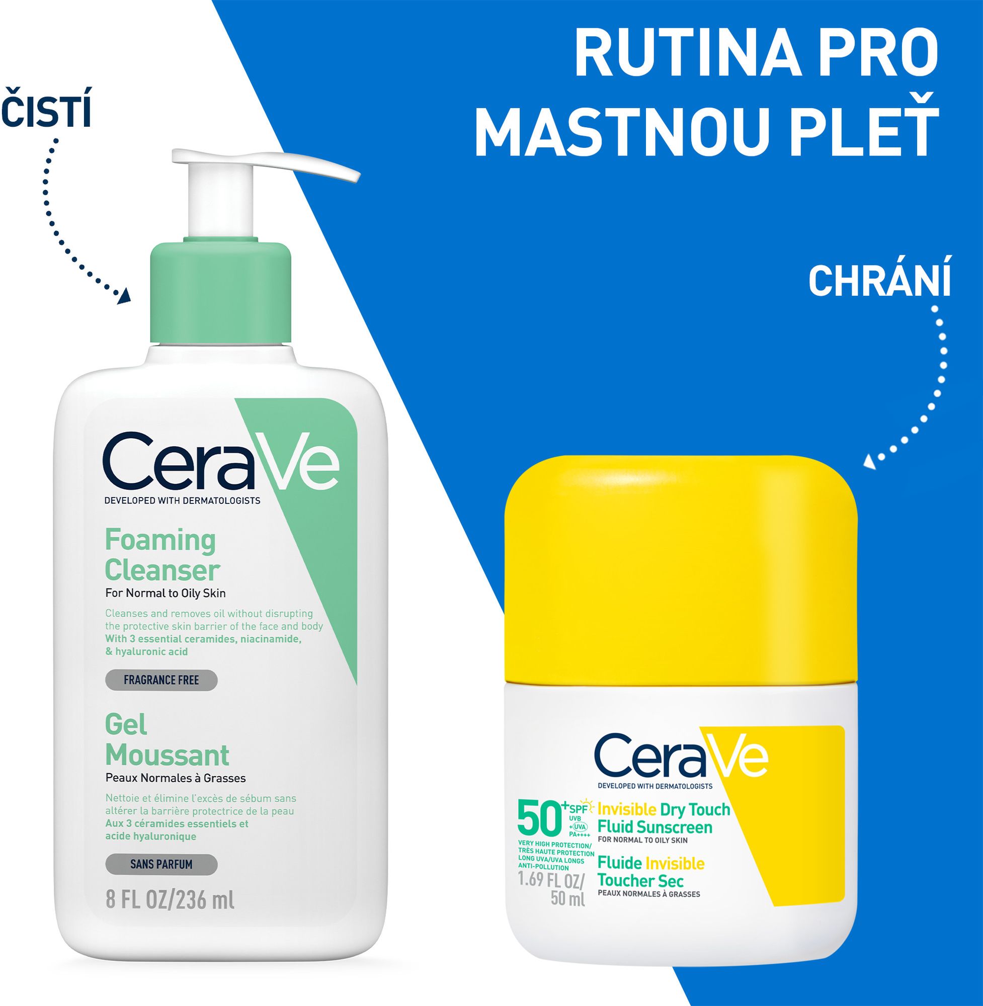 CeraVe Zmatňující opalovací fluid SPF50, 50 ml