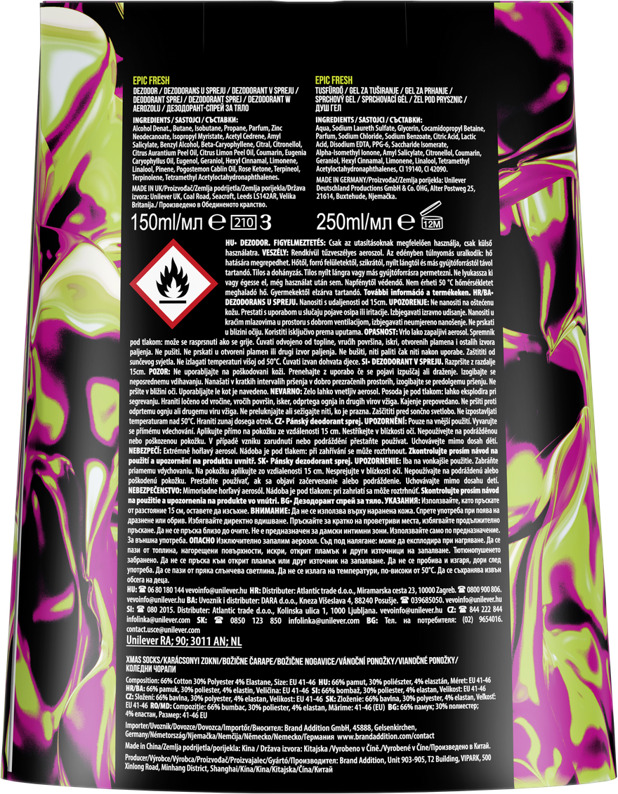 Axe Epic Fresh dárková kazeta s ponožkami