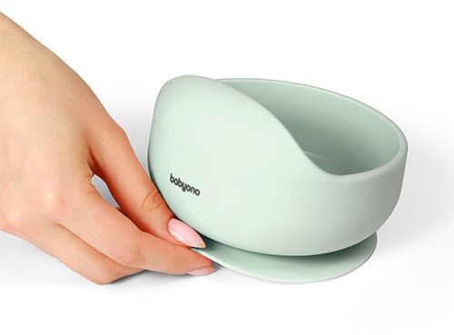 Baby Ono Miska silikonová s přísavkou - sage 6m+