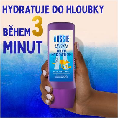 Aussie 3 Minute Miracle Hloubkově hydratační veganská ošetřující maska na vlasy 250 ml