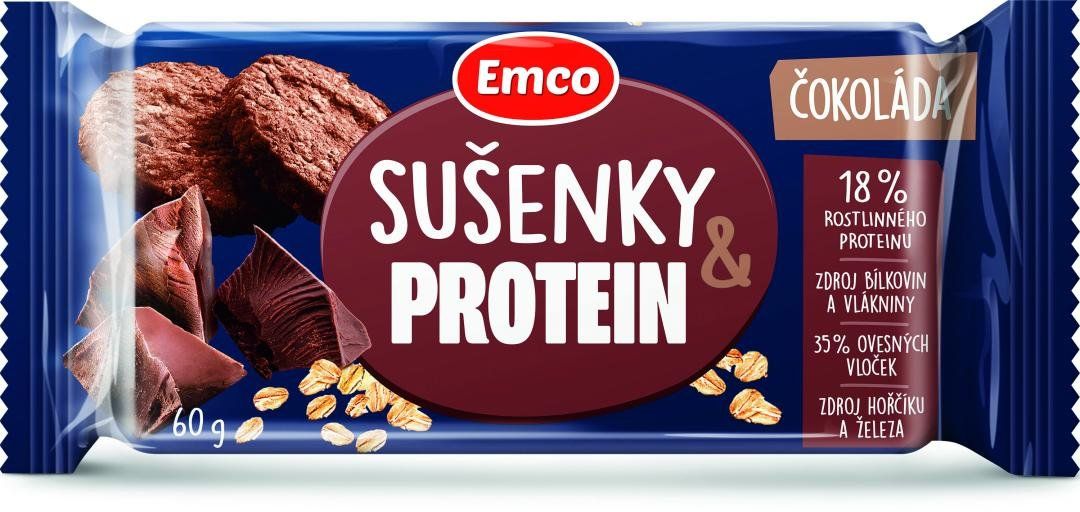 Emco Ovesné sušenky s čokoládou a proteinem 60 g