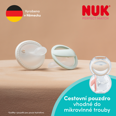 Nuk Dudlík Perfect Match BEIGE/RED 0-6m BOX 2 ks
