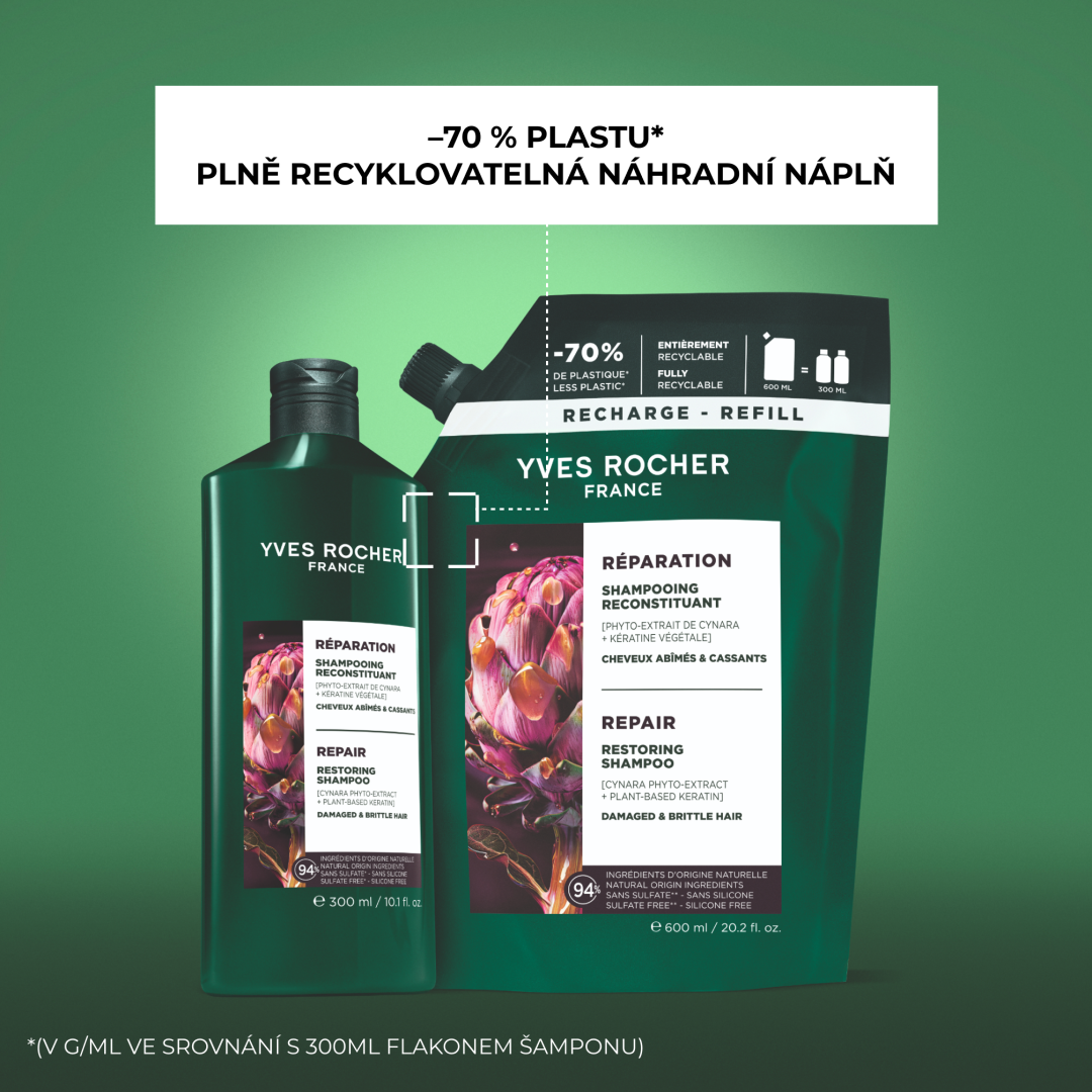 Yves Rocher Haircare Botanical Solutions, Regenerační šampon 600 ml