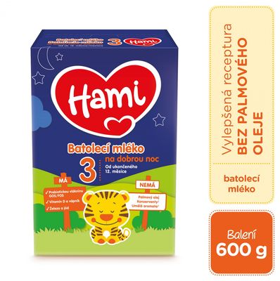Hami 3 Na dobrou noc batolecí mléko 600 g