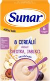 Sunar mléčná kaše s 8 cereáliemi, švestka, jablko 210 g