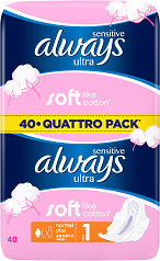 Always vložky Ultra Sensitive Normal Quatro 40 ks