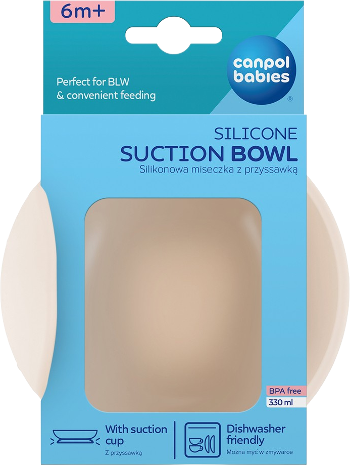 Canpol babies Miska silikonová s přísavkou krémová 330 ml