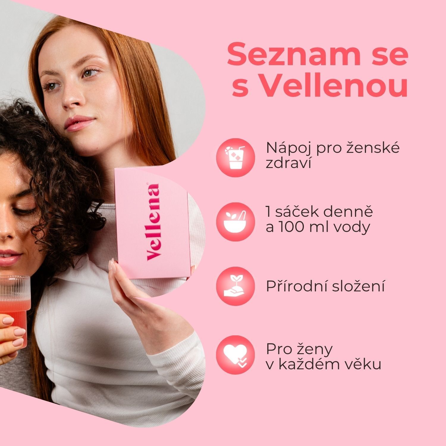 Vellena Ženské zdraví nápoj Raspberry Kiss 30 sáčků