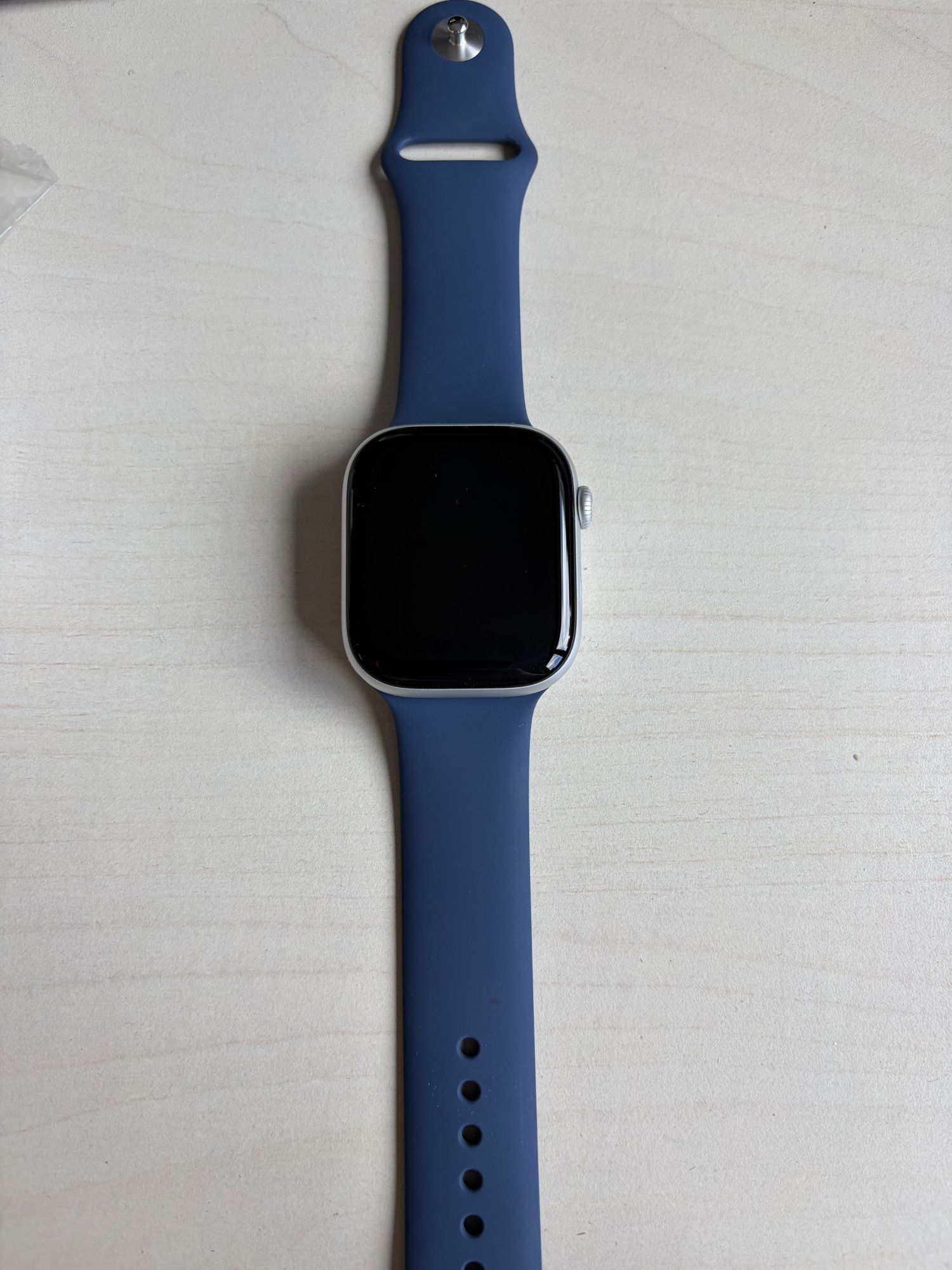 PB Apple Watch Series 10 Cellular 46mm Stříbrný hliník s denimovým sportovním řemínkem M/L