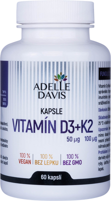 Adelle Davis Vitamín D3 + K2 60 kapslí 60 ks