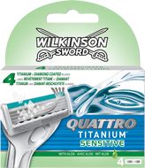 Wilkinson Sword Quattro Titanium Sensitive - Náhradní hlavice 4 ks