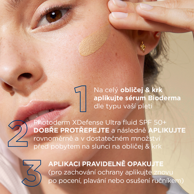 Bioderma Photoderm XDefense tónovaná ultrafluidní ochrana SPF 50+ světlá 40 ml