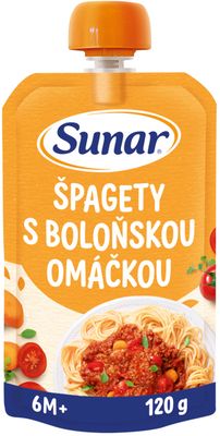 Sunar příkrm špagety s boloňskou omáčkou 6m+ 120 g