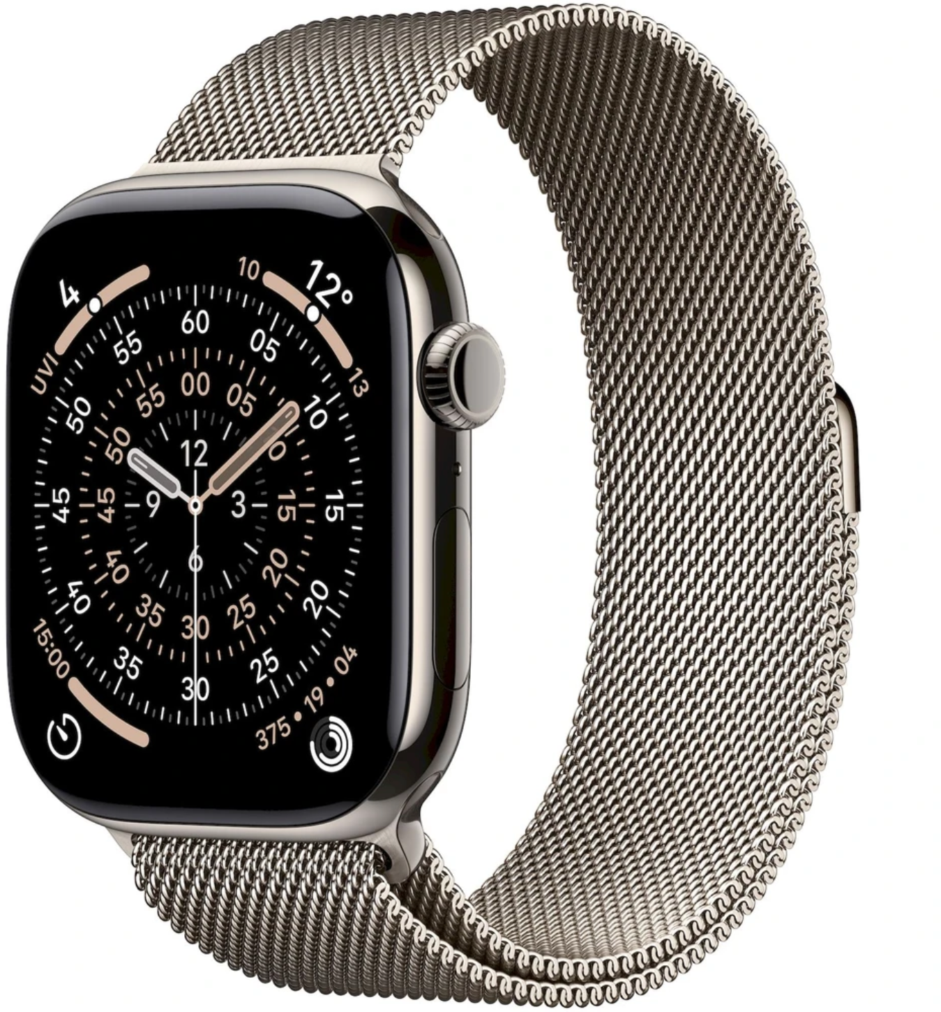Apple Watch 11 GPS + Cellular 46mm Přírodní titan s přírodním milánským tahem- M/L