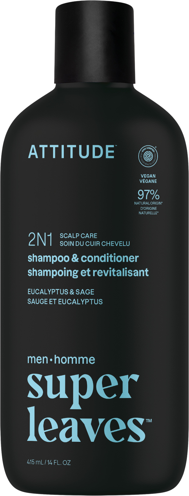 Attitude Pánský zklidňující šampon a kondicionér 2v1 Super leaves Eukalyptus a Šalvěj 415 ml