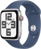 Apple Watch SE (2024) Cellular 40mm Stříbrný hliník s denimovým sportovním řemínkem M/L