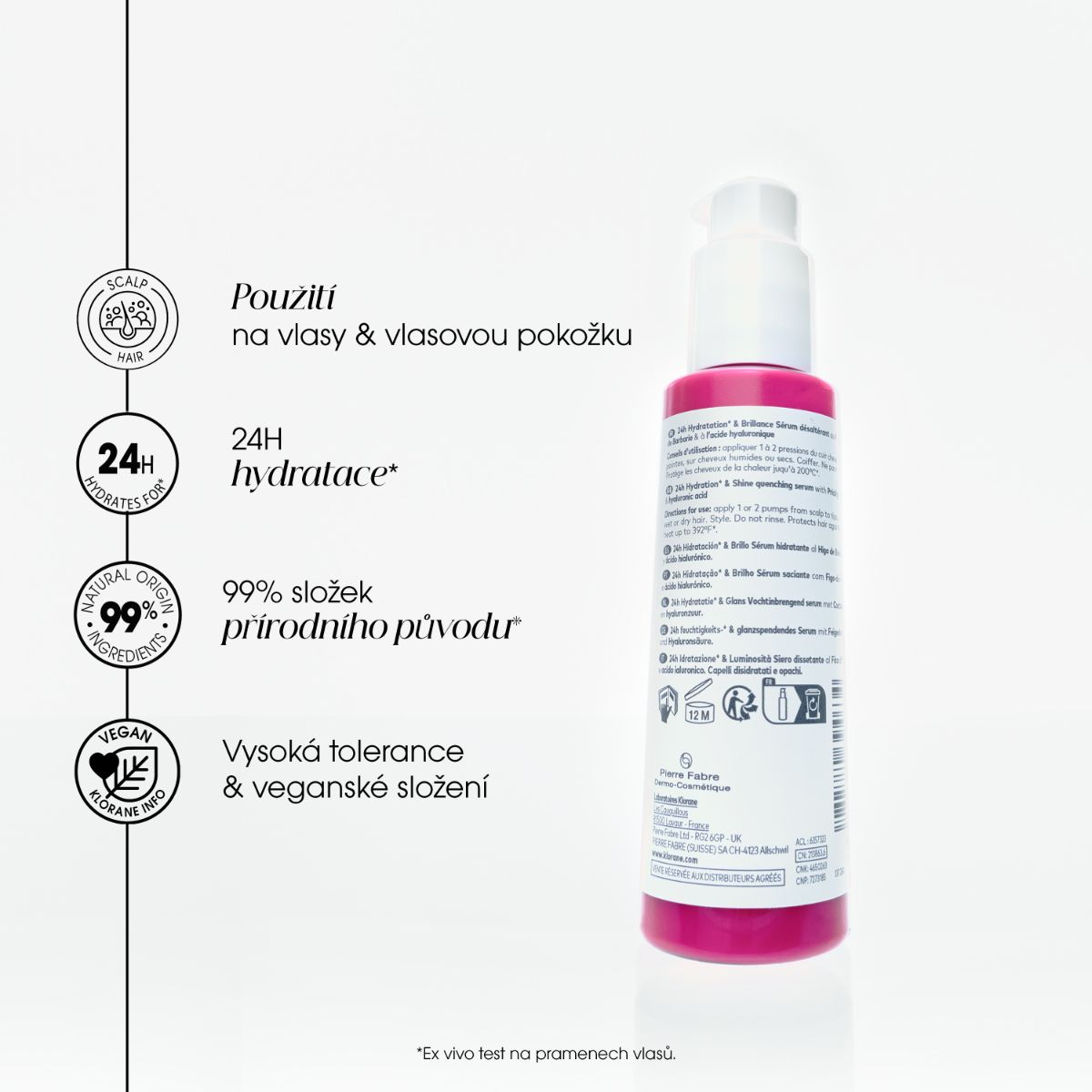 Klorane Hydratační sérum s opuncií a kyselinou hyaluronovou 100 ml