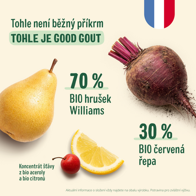 Good Goût BIO Hruška Williams s červenou řepou 120 g