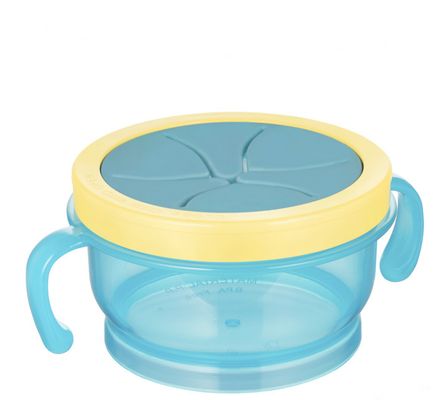 Canpol babies Miska s víčkem a silikonovým otvorem Hello little tyrkysová 200 ml