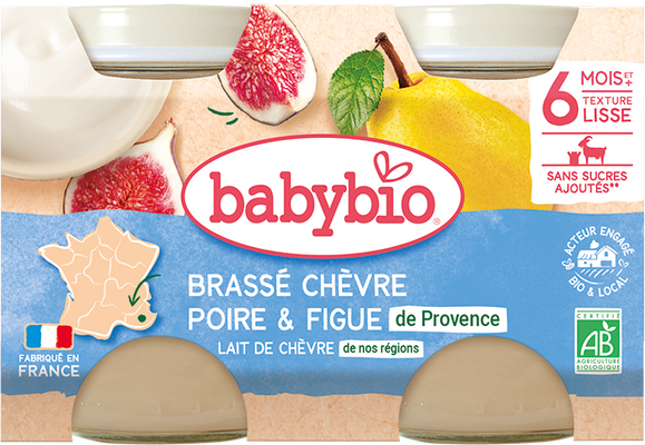 Babybio svačinka z kozího mléka hruška, fík 2 x 130 g