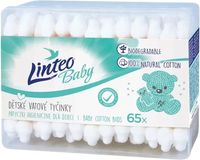 Linteo Baby Papírové vatové tyčinky box 65 ks