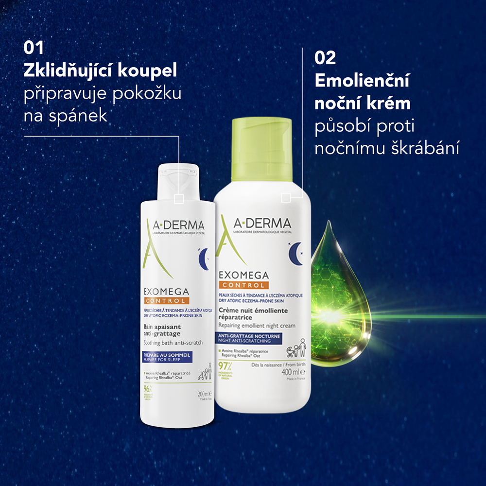 A-Derma Exomega Control Rregenerační emolienční noční krém 400 ml