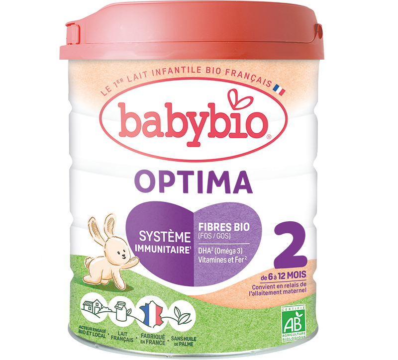 Babybio Optima 2 pokračovací kojenecké bio mléko s probiotiky a prebiotiky 800 g