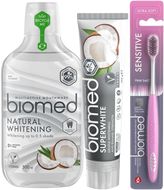 Biomed Superwhite sada bělicí zubní péče, zubní pasta 75ml, kartáček a ústní voda 500ml