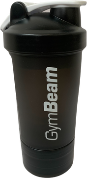 GymBeam Vícedílný šejkr Blend Bottle Black White 600ml