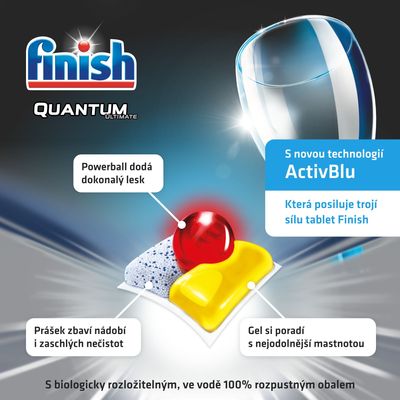Finish Quantum Ultimate Lemon Sparkle Kapsle do myčky nádobí 60 ks