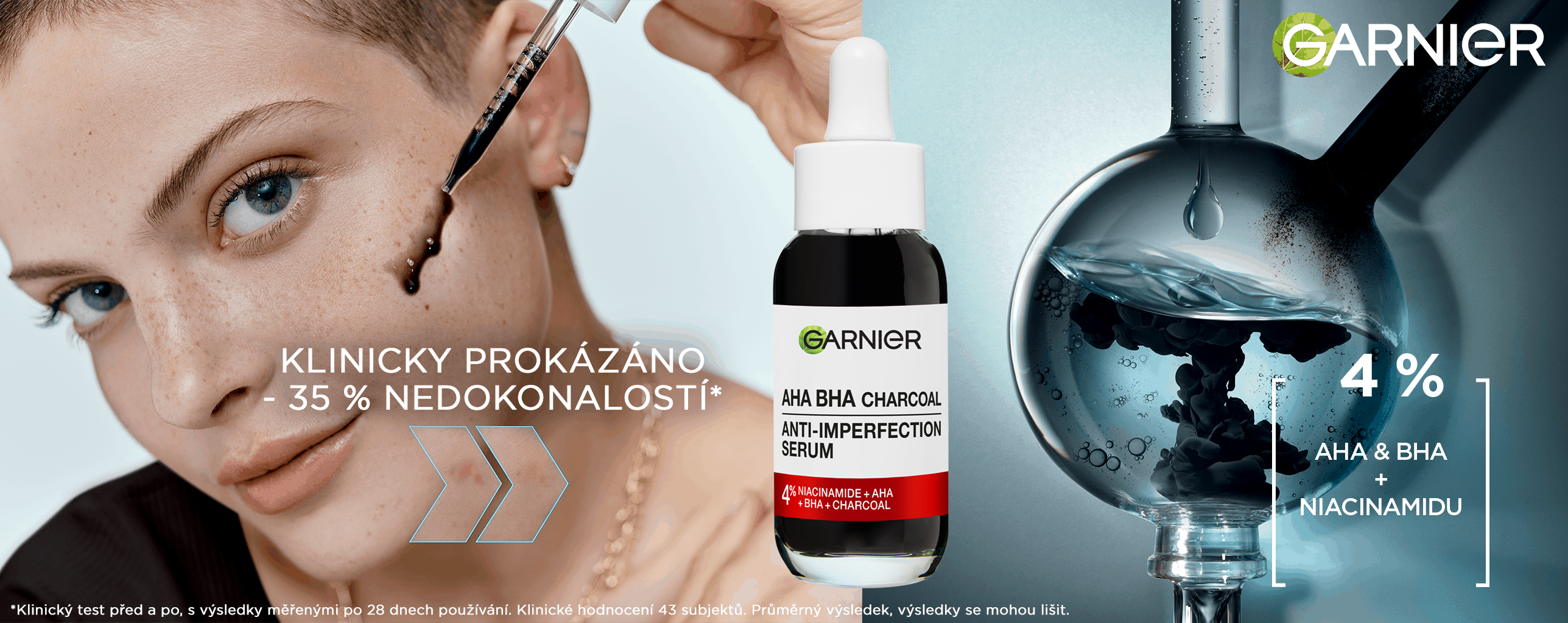 Garnier Pure Active sérum proti nedokonalostem AHA + BHA Charcoal