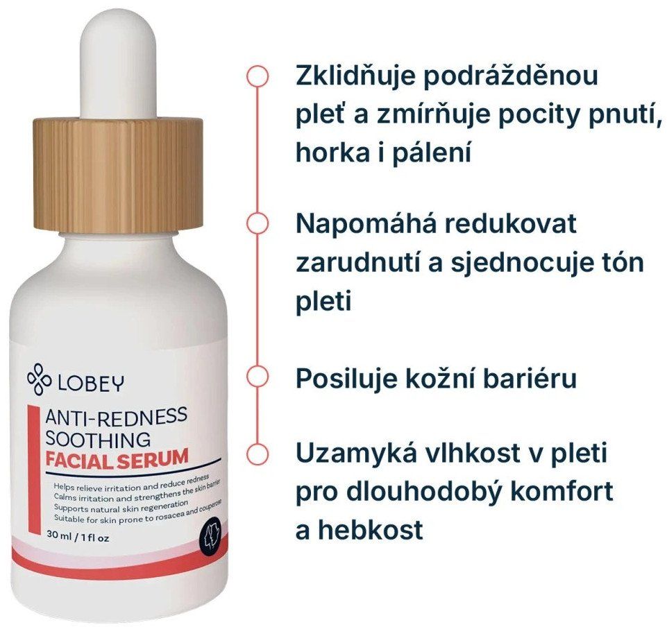 Lobey Zklidňující sérum na začervenání pleti 30 ml