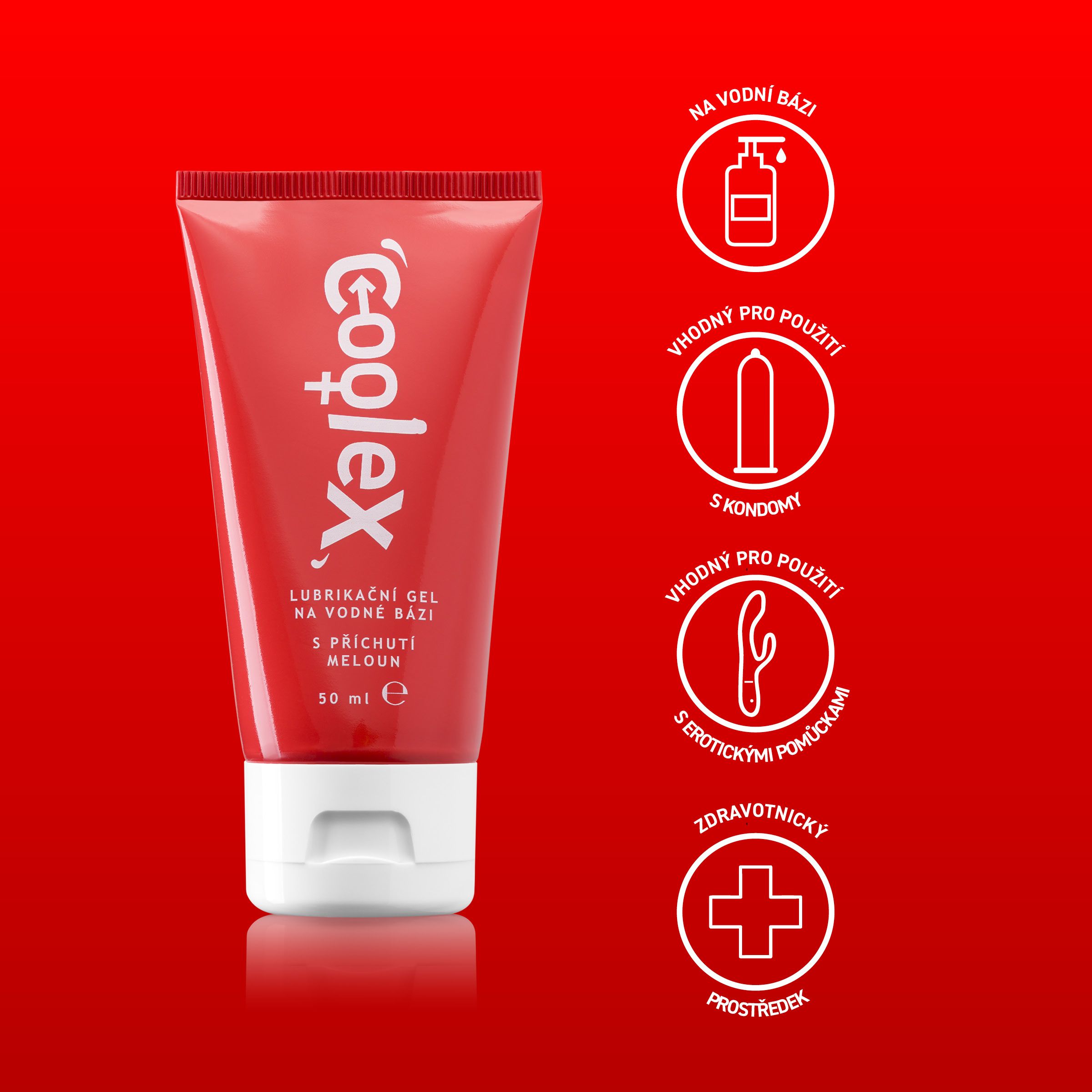 Dermacol Coolex lubrikační gel na vodní bázi - meloun (tuba) 50 ml