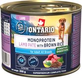 Ontario Konzerva Adult monoprotein jehněčí pate s hnědou rýží 200 g