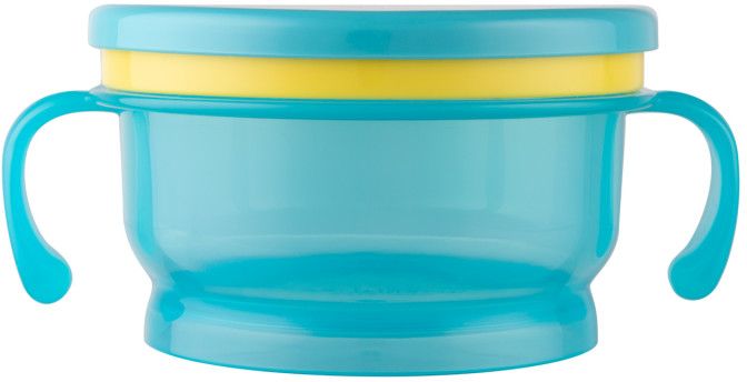 Canpol babies Miska s víčkem a silikonovým otvorem Hello little tyrkysová 200 ml