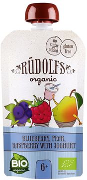 Rudolfs BIO kapsička Borůvka, hruška, malina s jogurtem 110 g