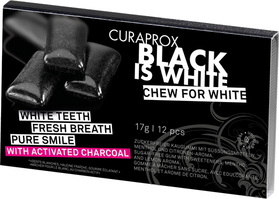 Curaprox Black is White žvýkačky 12 ks