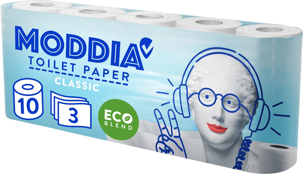 Moddia Toaletní papír 3vrstvý 10 ks