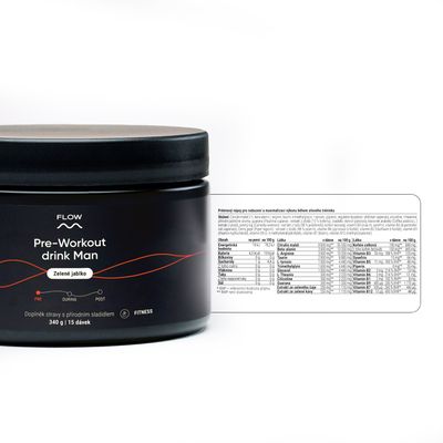 Flow Preworkout Man (zelené jablko) 340 g