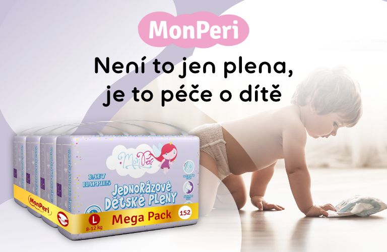 MonPeri Klasik Mega Pack L 8–12kg Eko Jednorázové dětské pleny 