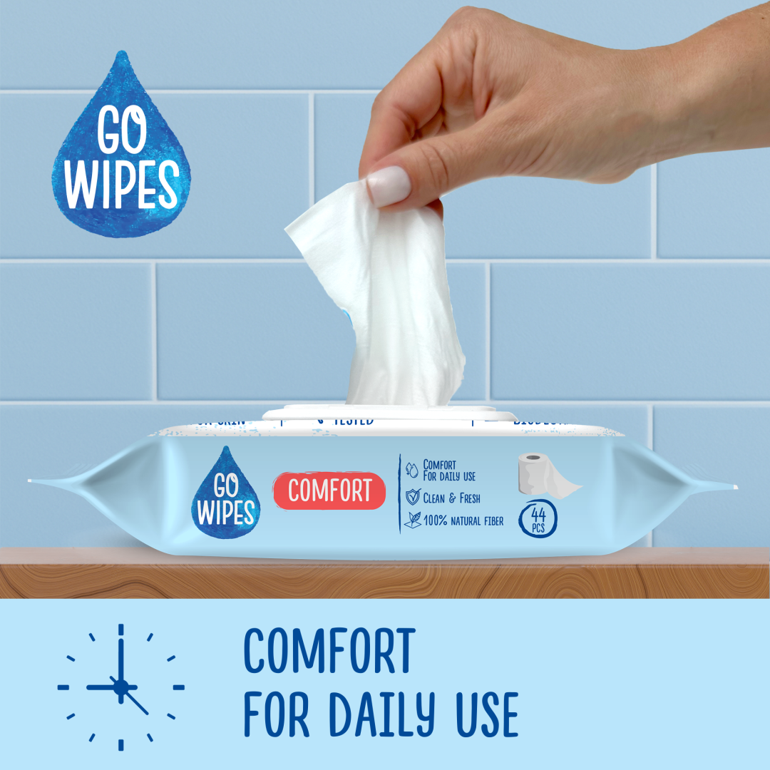 GoWipes Vlhčený toaletní papír Comfort 44 ks