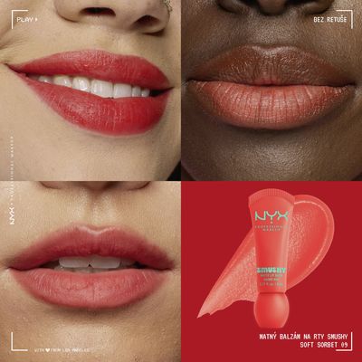 NYX Professional Makeup Matný balzám na rty Smushy 09 Soft Sorbet 8 ml