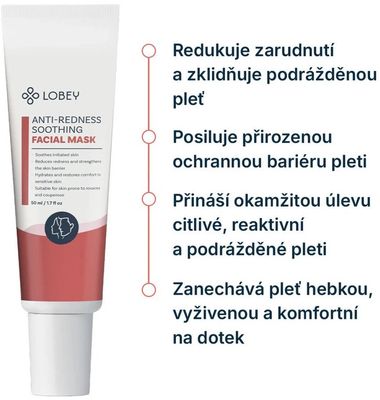 Lobey Zklidňující maska na začervenání pleti 50 ml