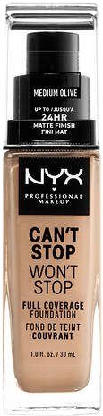 NYX Professional Makeup Can't Stop Won't Stop 24 hour Foundation Vysoce krycí make-up - 09 Medium Olive 30 ml
