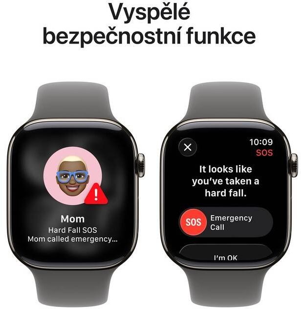 Apple Watch 11 GPS + Cellular 46mm Přírodní titan se skálově šedým sportovním řemínkem - S/M